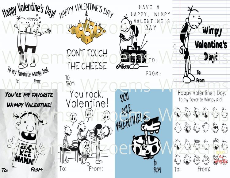 Wimpy Kid Valentines, Diary Of A Wimpy Vday Cards, Vday